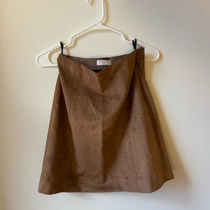 Aritzia Babaton Brown Suede Skirt